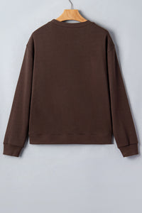 Patchwork PRAY Dark Brown Lightweight Sweatshirt
