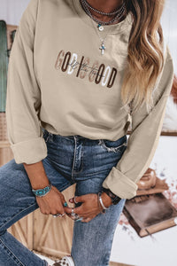 God Is Good (Beige) Embroidered Sweatshirt
