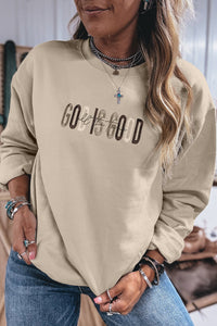 God Is Good (Beige) Embroidered Sweatshirt