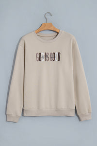 God Is Good (Beige) Embroidered Sweatshirt