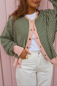 Stella Striped Cardigan w/Pockets