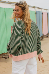 Stella Striped Cardigan w/Pockets