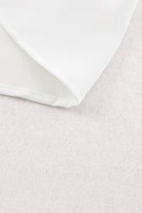 Pleated Top (White) with Puff Sleeves and Hidden Buttons