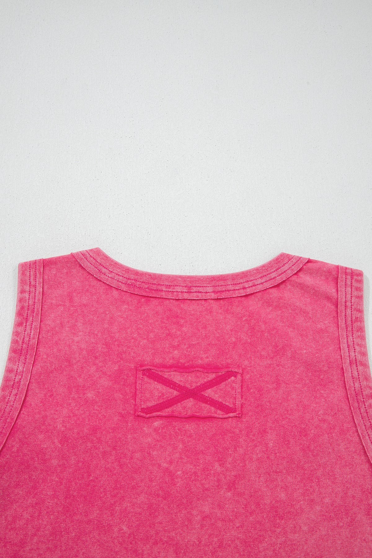 Mineral Wash (Pink) V-Neck Tank Top
