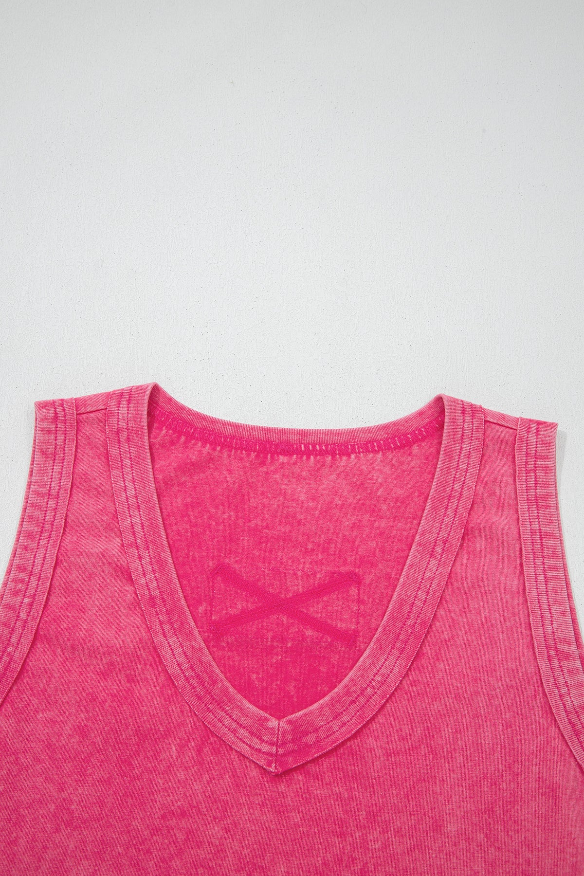Mineral Wash (Pink) V-Neck Tank Top