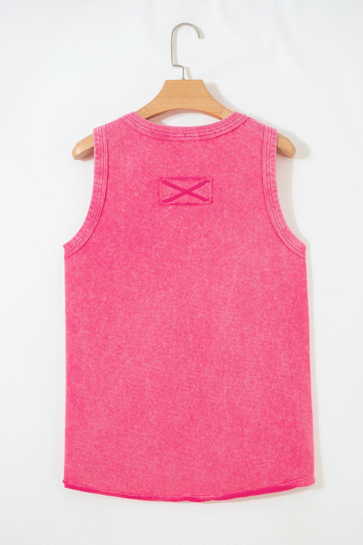 Mineral Wash (Pink) V-Neck Tank Top