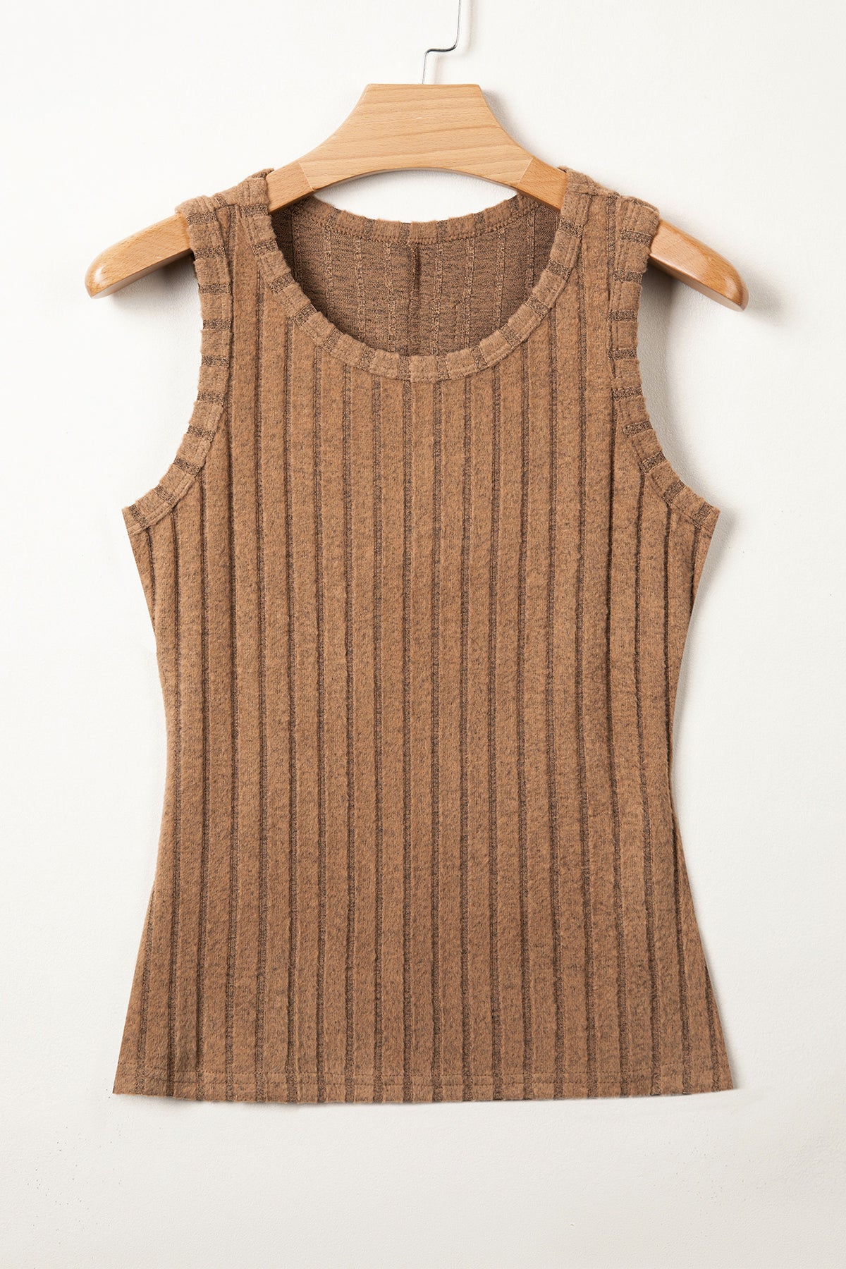 Slim Ribbed (Brown) Soft Tank Top