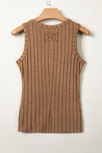 Slim Ribbed (Brown) Soft Tank Top