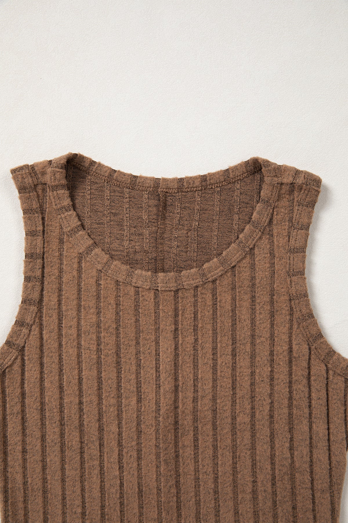 Slim Ribbed (Brown) Soft Tank Top