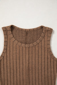 Slim Ribbed (Brown) Soft Tank Top