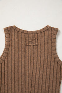 Slim Ribbed (Brown) Soft Tank Top