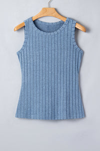 Slim Ribbed (Blue) Soft Tank Top