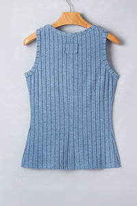 Slim Ribbed (Blue) Soft Tank Top