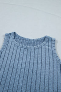 Slim Ribbed (Blue) Soft Tank Top