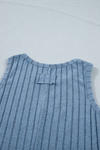 Slim Ribbed (Blue) Soft Tank Top