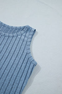 Slim Ribbed (Blue) Soft Tank Top