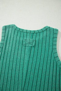 Slim Ribbed (Green) Soft Tank Top