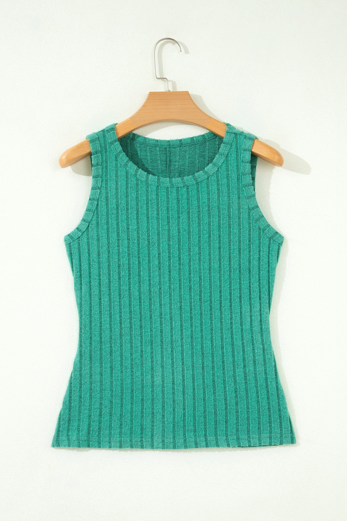 Slim Ribbed (Green) Soft Tank Top