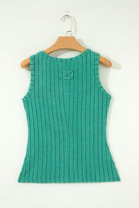 Slim Ribbed (Green) Soft Tank Top