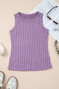 Slim Ribbed (Purple) Soft Tank Top