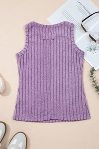 Slim Ribbed (Purple) Soft Tank Top
