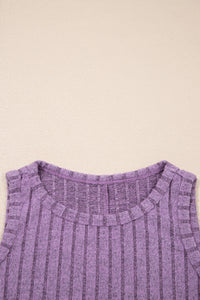 Slim Ribbed (Purple) Soft Tank Top
