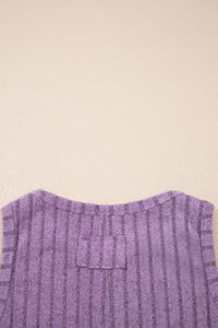 Slim Ribbed (Purple) Soft Tank Top