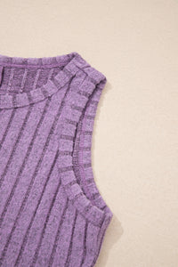 Slim Ribbed (Purple) Soft Tank Top