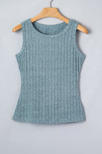 Slim Ribbed (Aqua) Soft Tank Top