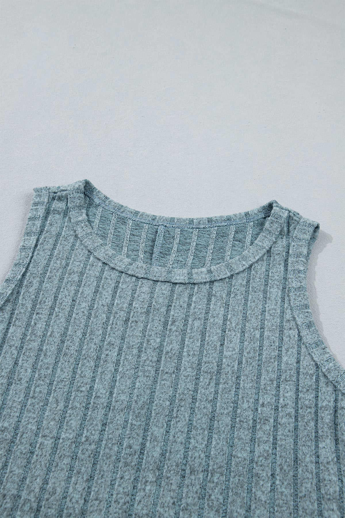Slim Ribbed (Aqua) Soft Tank Top