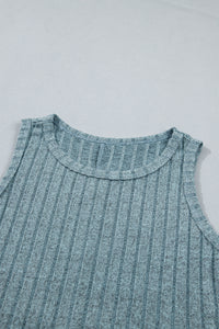Slim Ribbed (Aqua) Soft Tank Top