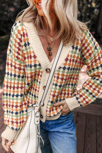 Autumn Multi-Color Knit Sweater Cardigan