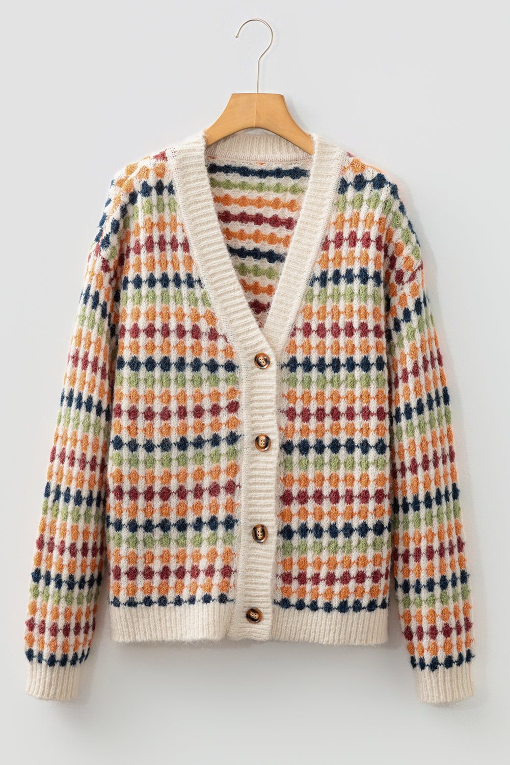 Autumn Multi-Color Knit Sweater Cardigan