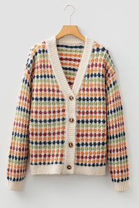 Autumn Multi-Color Knit Sweater Cardigan