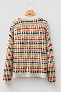 Autumn Multi-Color Knit Sweater Cardigan