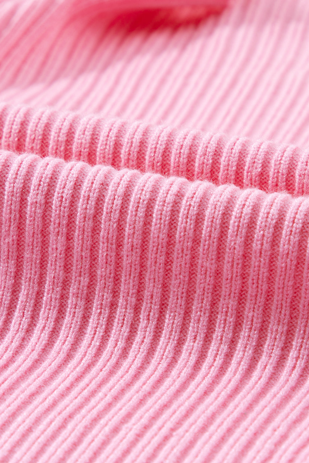 Ribbed (Pink) Short Sleeve Sweater w/ Patch Pocket