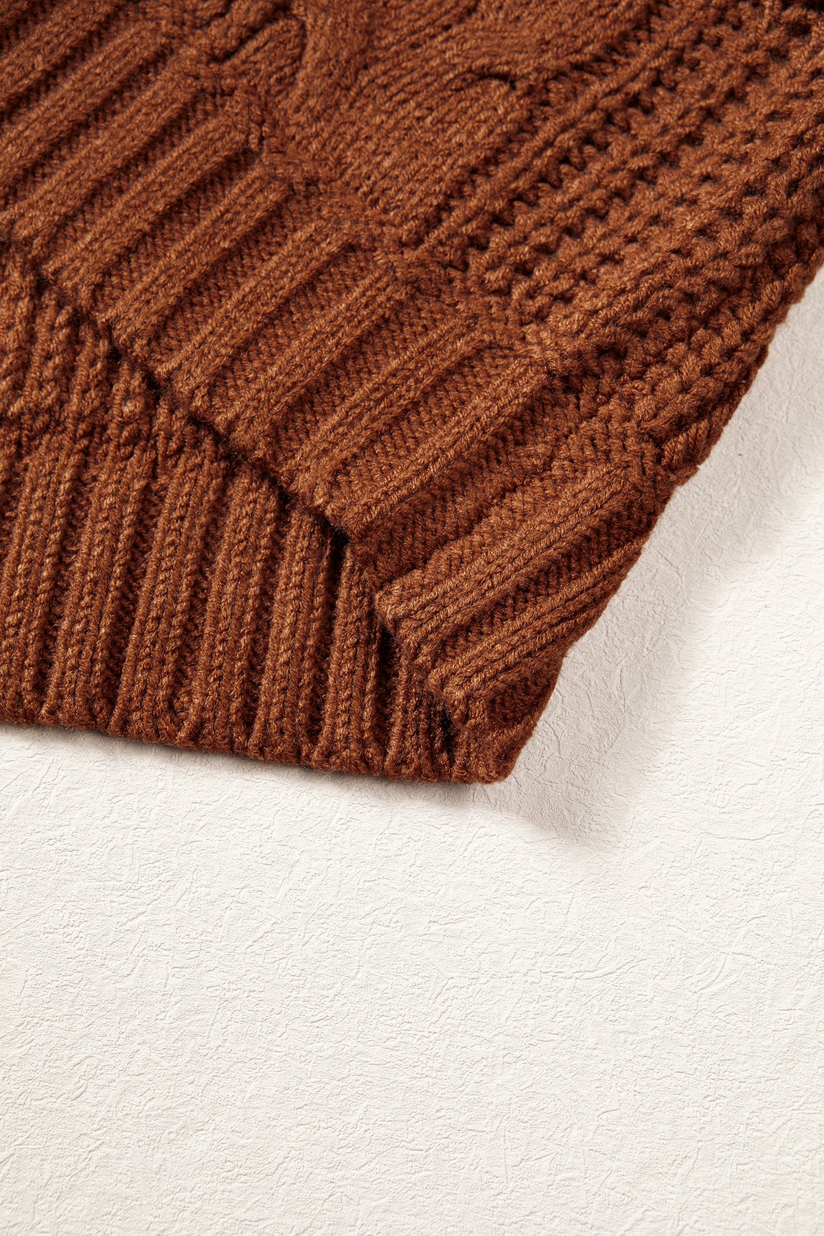 Bronco Babe (Latte) Cable Knit Sweater