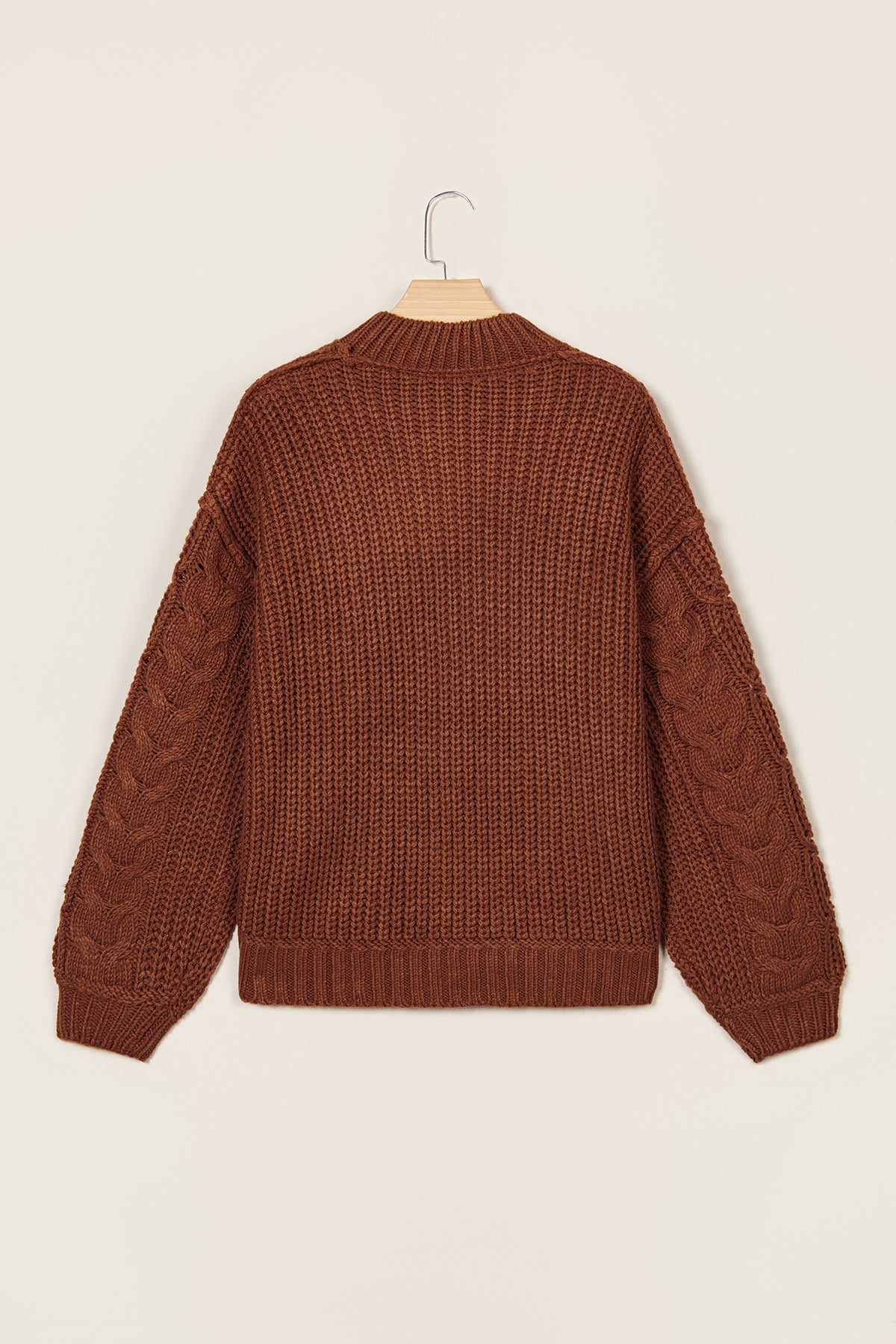Bronco Babe (Latte) Cable Knit Sweater