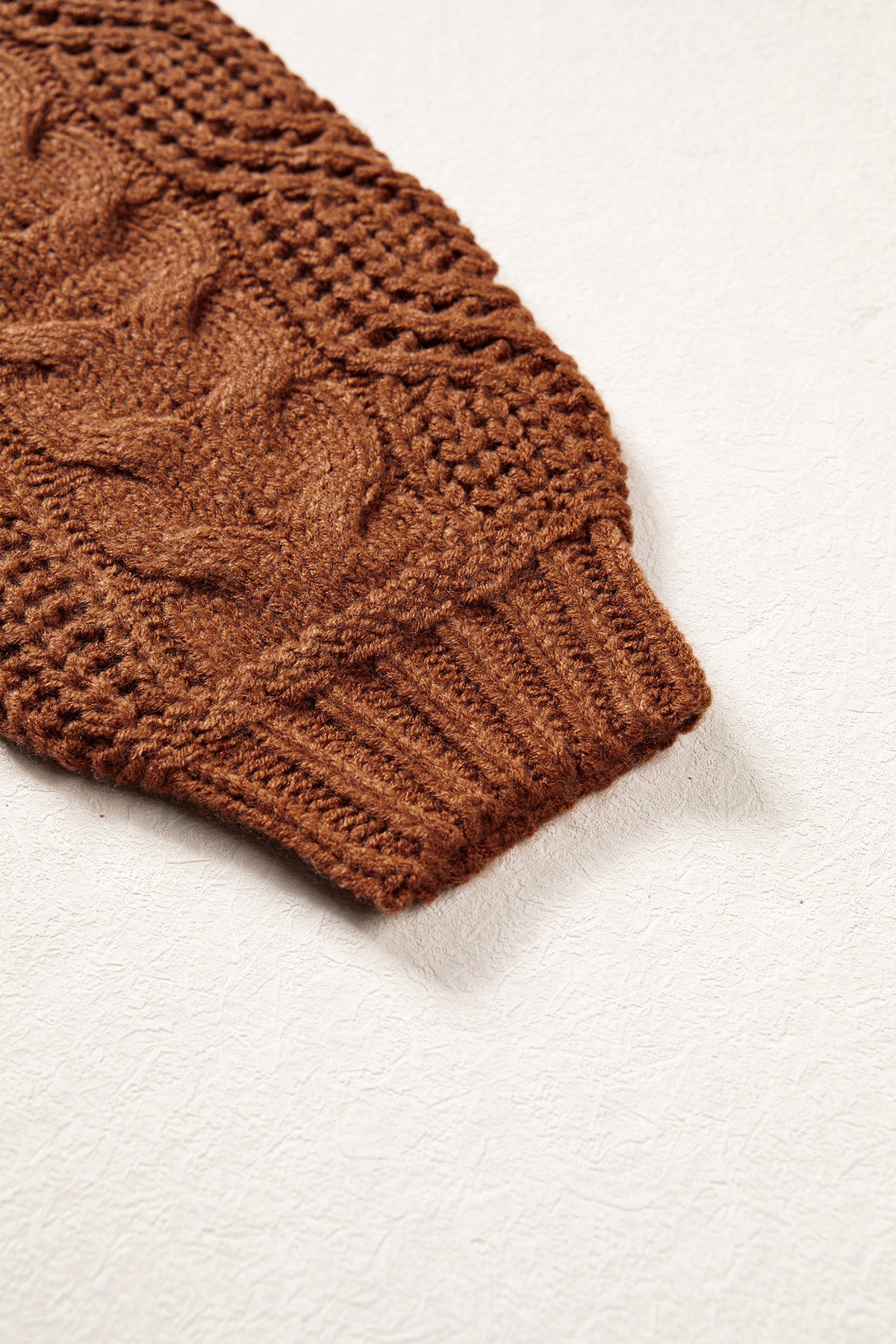 Bronco Babe (Latte) Cable Knit Sweater