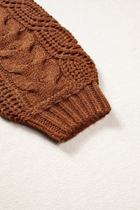 Bronco Babe (Latte) Cable Knit Sweater