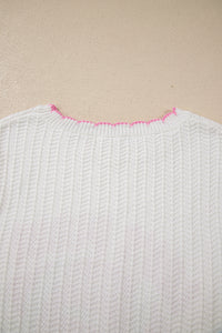"Let's Play Football" 100% Cotton White & Pink Sleeveless Knit Sweater