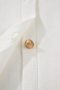 Sleeveless Lightweight (Off-White) Knit Top w/Metal Buttons