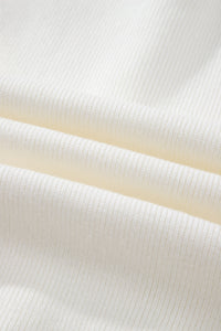 Sleeveless Lightweight (Off-White) Knit Top w/Metal Buttons