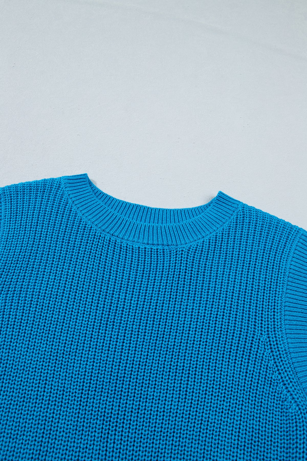 Blue Cropped Sweater Tank Top w/ Back Polka Dot Bow