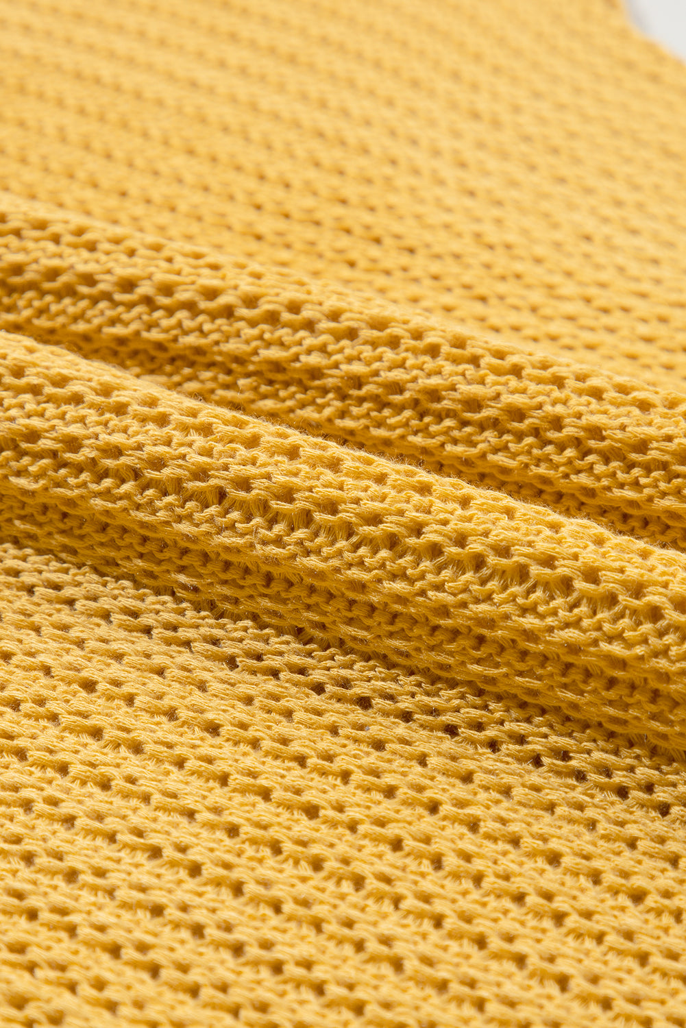 Gold Knit Short-Sleeve Sweater