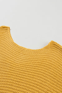 Gold Knit Short-Sleeve Sweater