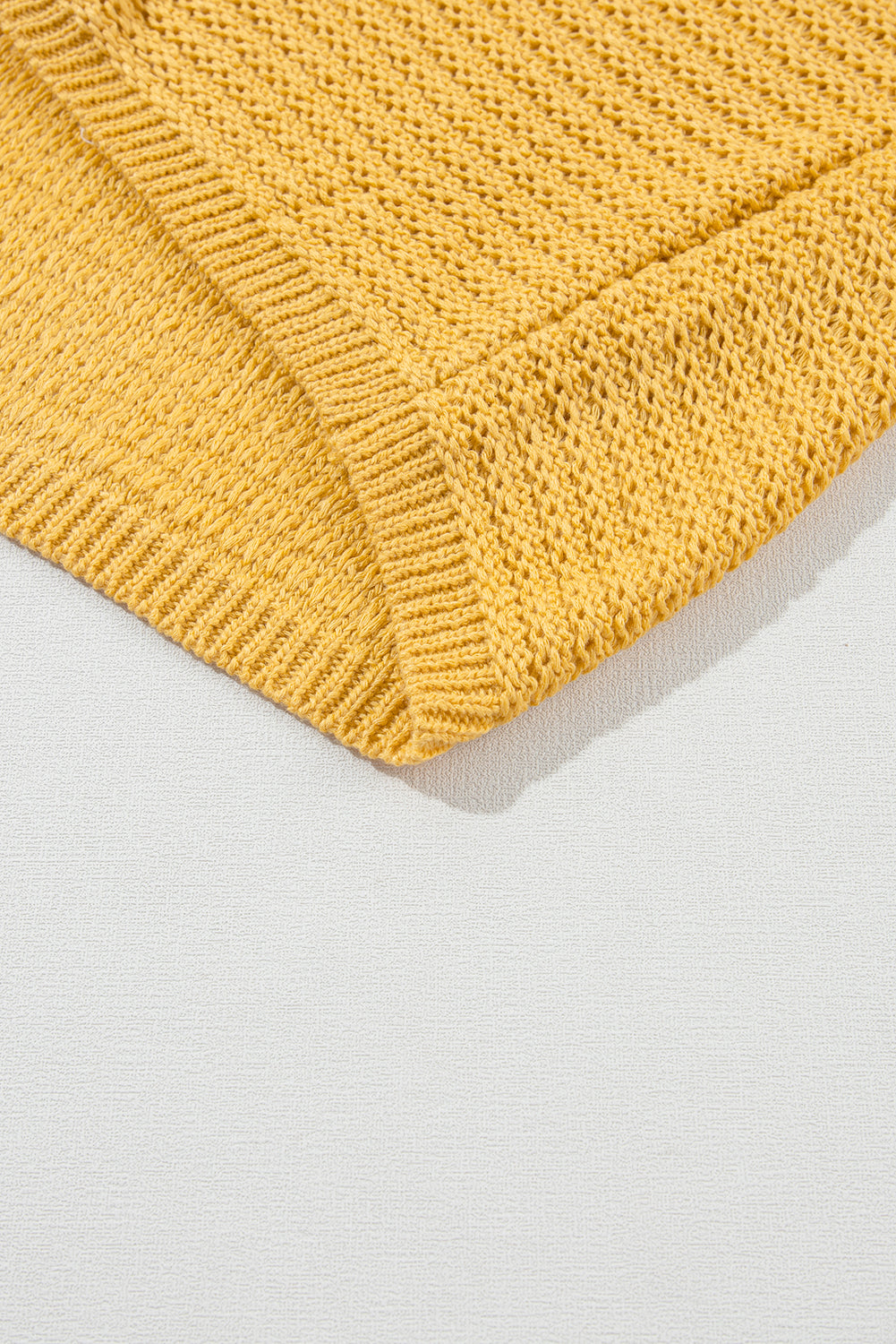 Gold Knit Short-Sleeve Sweater
