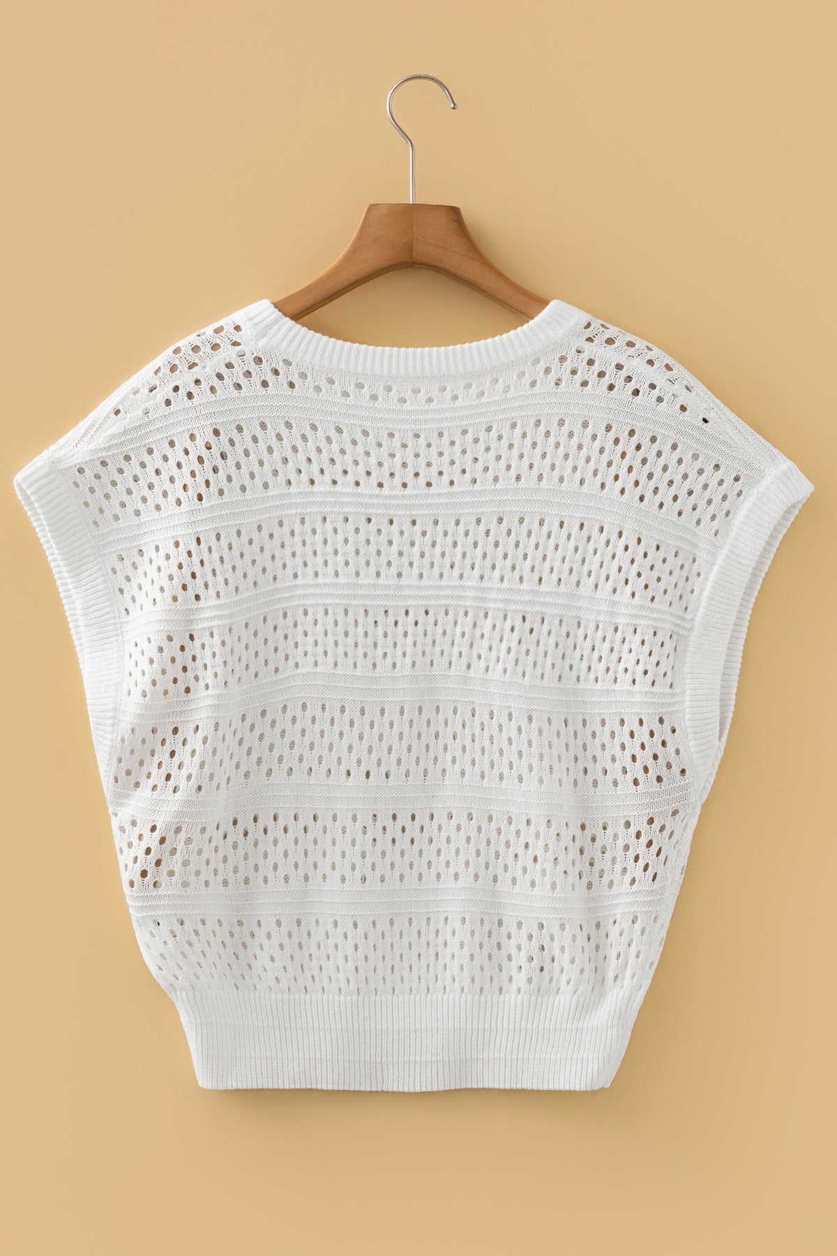 Boho Knit (Off White) Relaxed Fit Short Sleeve Sweater