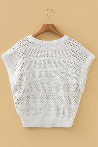 Boho Knit (Off White) Relaxed Fit Short Sleeve Sweater