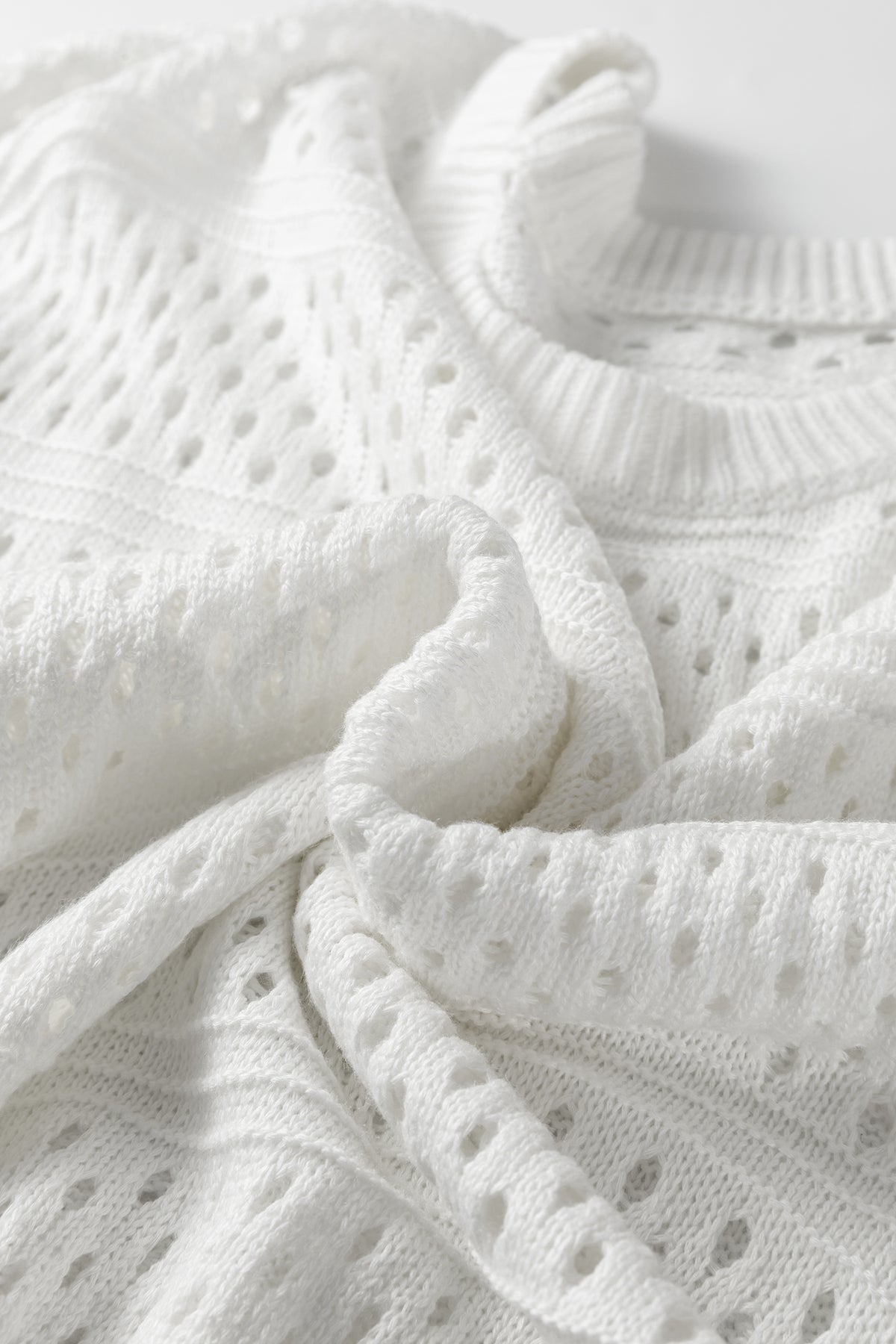 Boho Knit (Off White) Relaxed Fit Short Sleeve Sweater